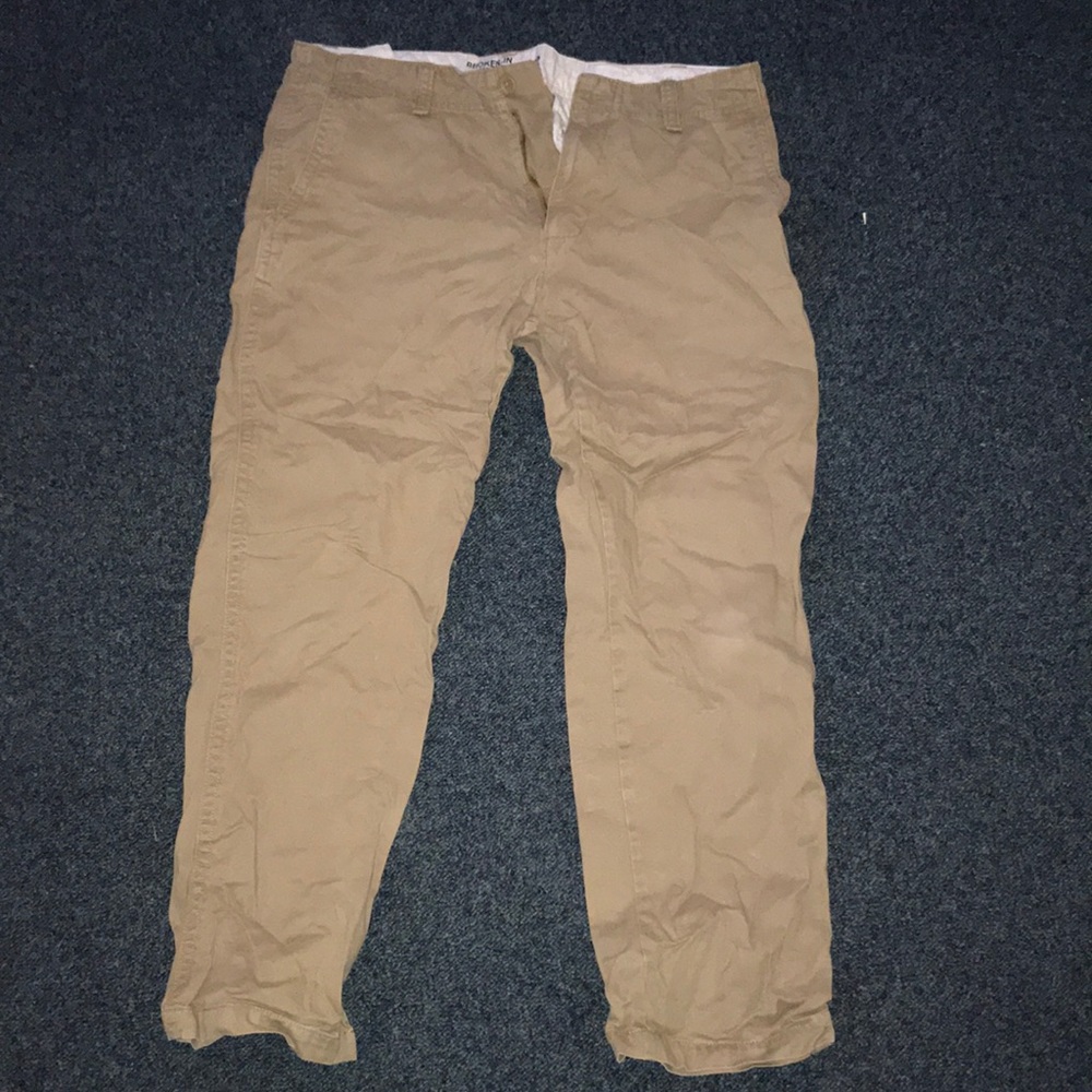 Men’s broken in khakis